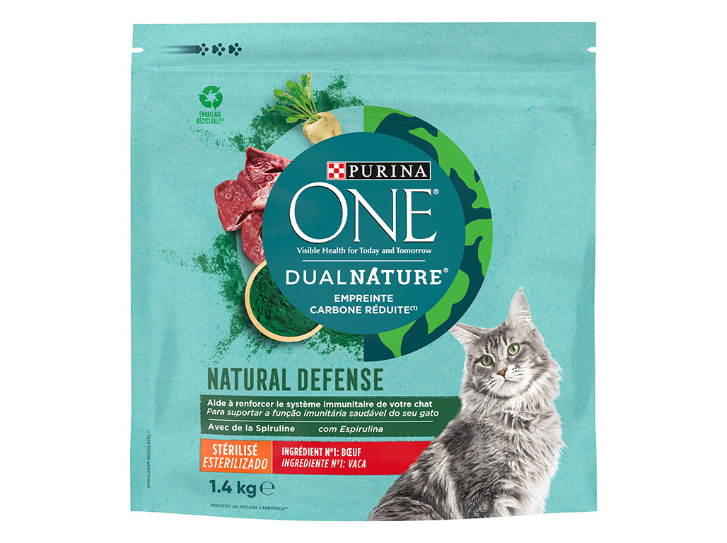 RAÇÃO PARA GATO PURINA ONE DUAL NATURE ESTERILIZADO COM VACA 1.4KG