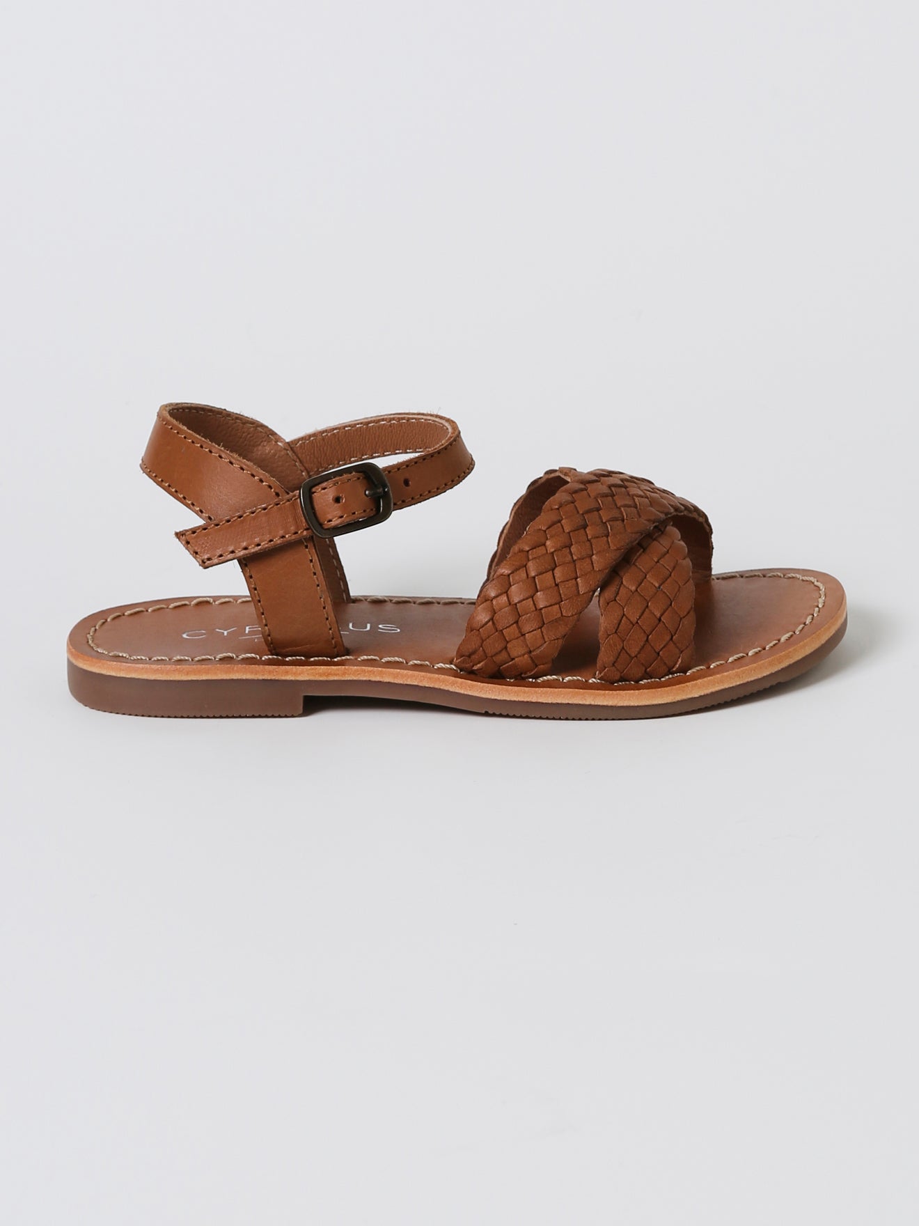 Sandale tressée Fille en cuir