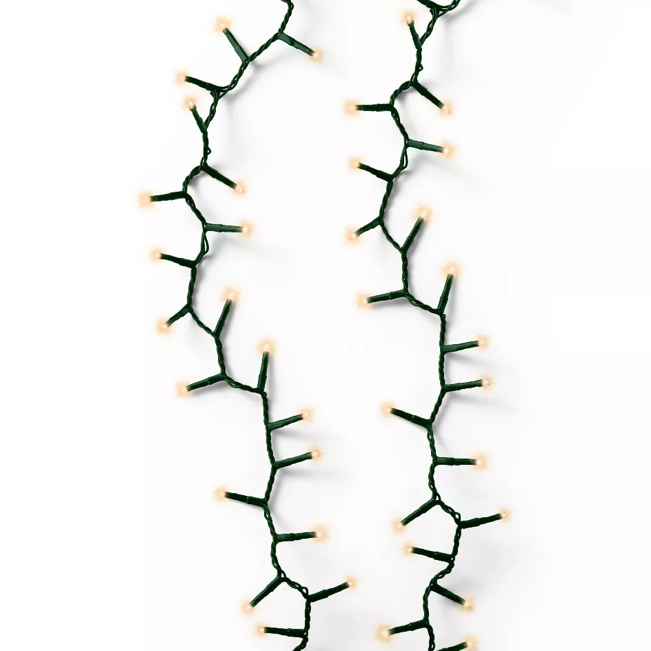 Guirlande lumineuse 60 m 3000 LED câble vert Luxe Blanc chaud doré