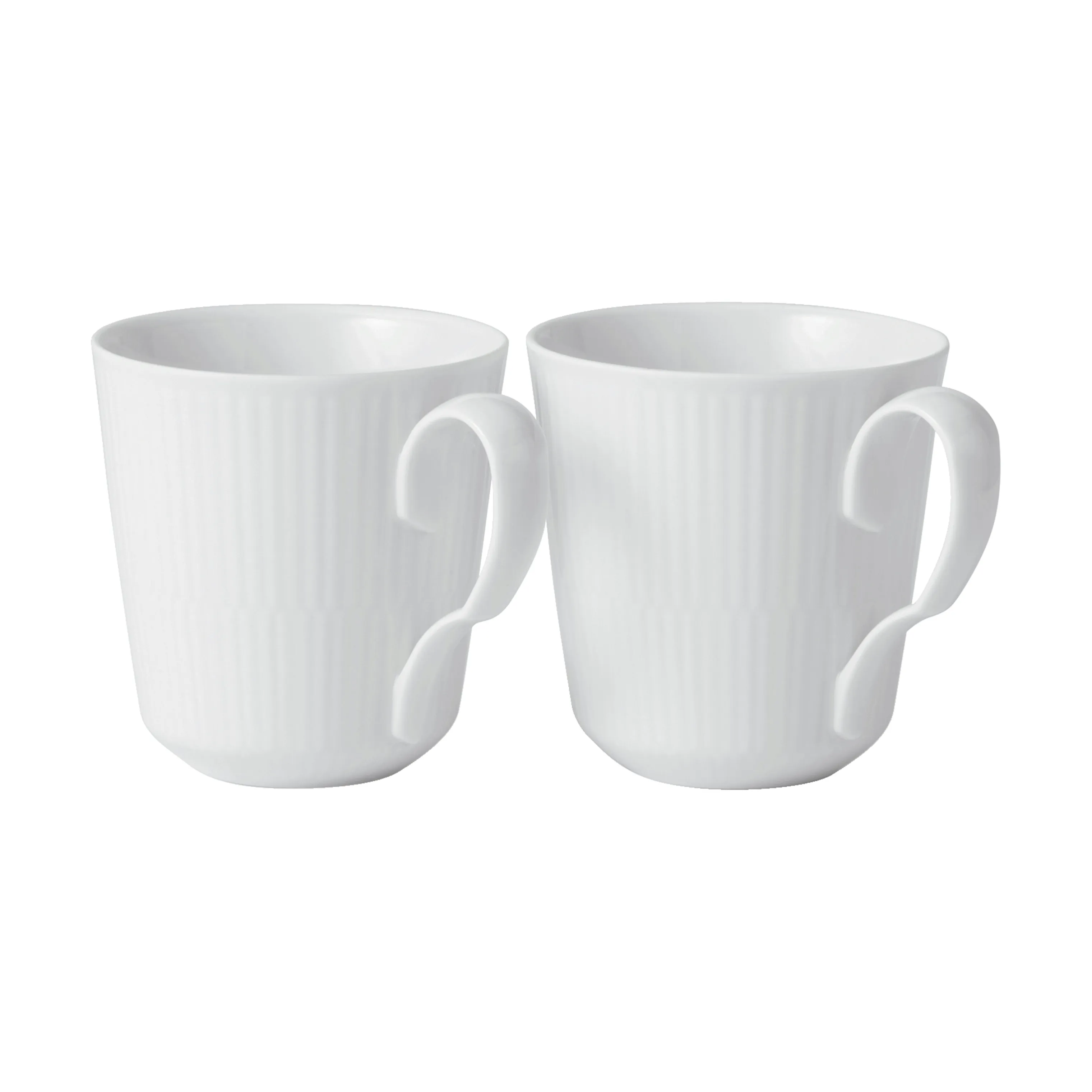 Royal Copenhagen Hvid Riflet Krus - 2 stk.