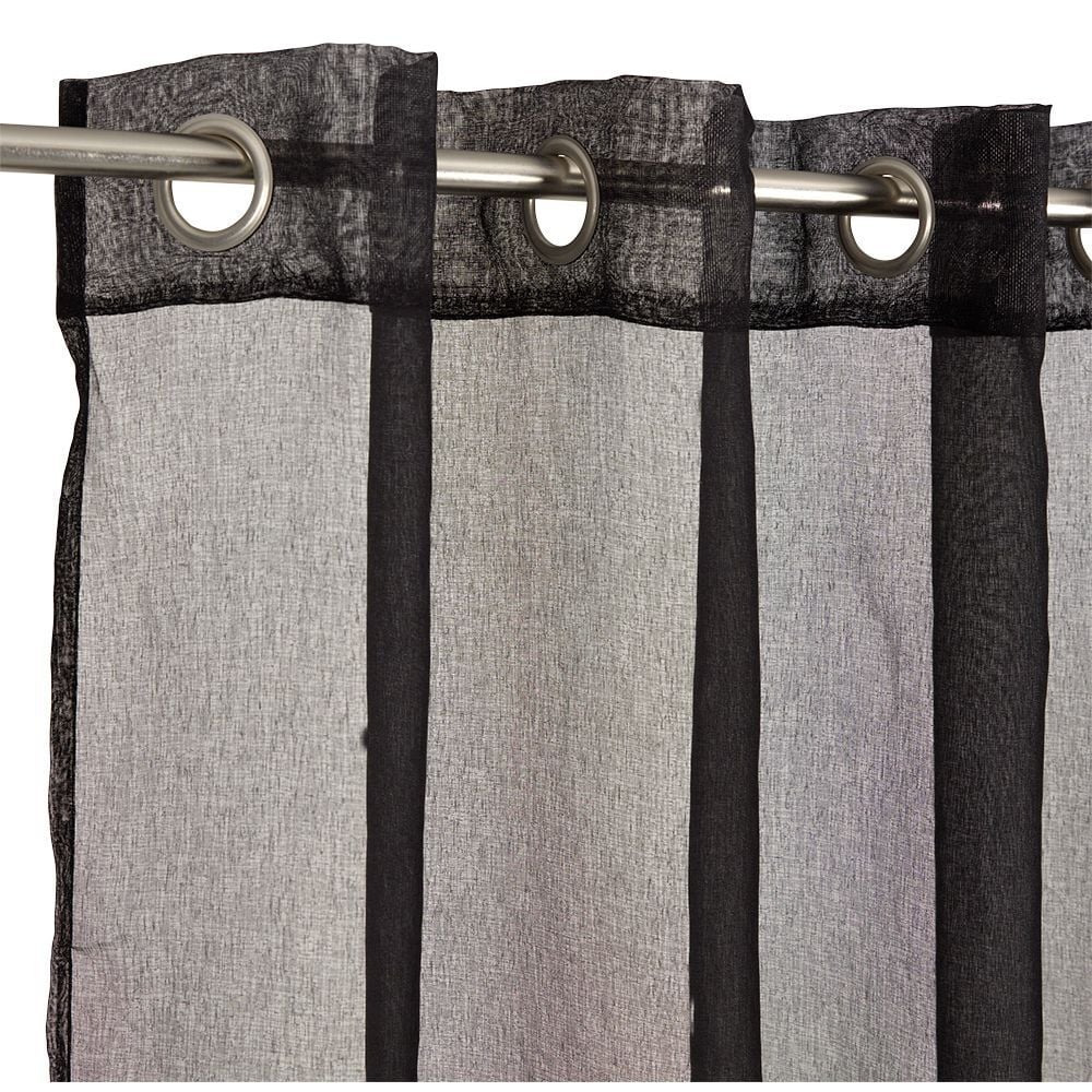 Voilage à oeillets noir uni 100% polyester 140x240cm