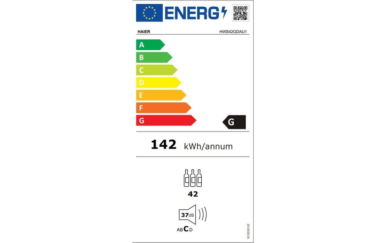 Weinklimaschrank HWS42GDAU1 Schwarz, Rechts, Wechselbar<br>Freistehender Weinkühler
