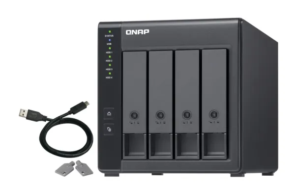 QNAP TR-004 - Harddisk-array - 0 TB - 4 bays (SATA-300) - USB 3.2 Gen 1 (ekstern)