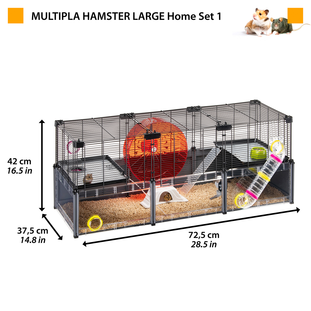 Ferplast - cage hamster - cage souris - cage hamster grande - grillage métallique - avec accessoires - modulaire - multipla