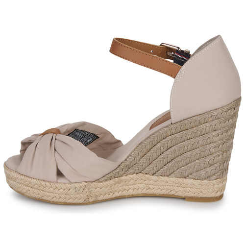 Tommy Hilfiger - BASIC OPEN TOE HIGH WEDGE - Beige