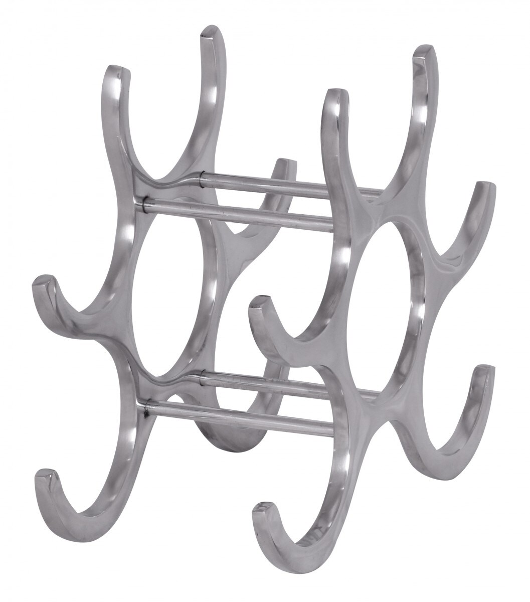 KADIMA DESIGN Platzsparendes Aluminium Weinregal für 6 Flaschen, 24x29x14cm, Elegantes Design