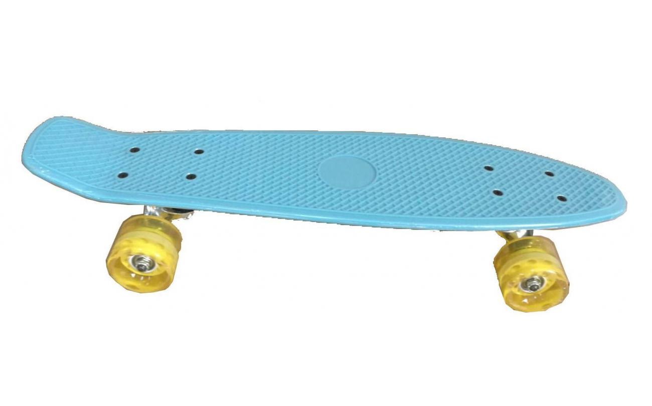 Single Kick plastic skateboard Blauw met abec5 lag