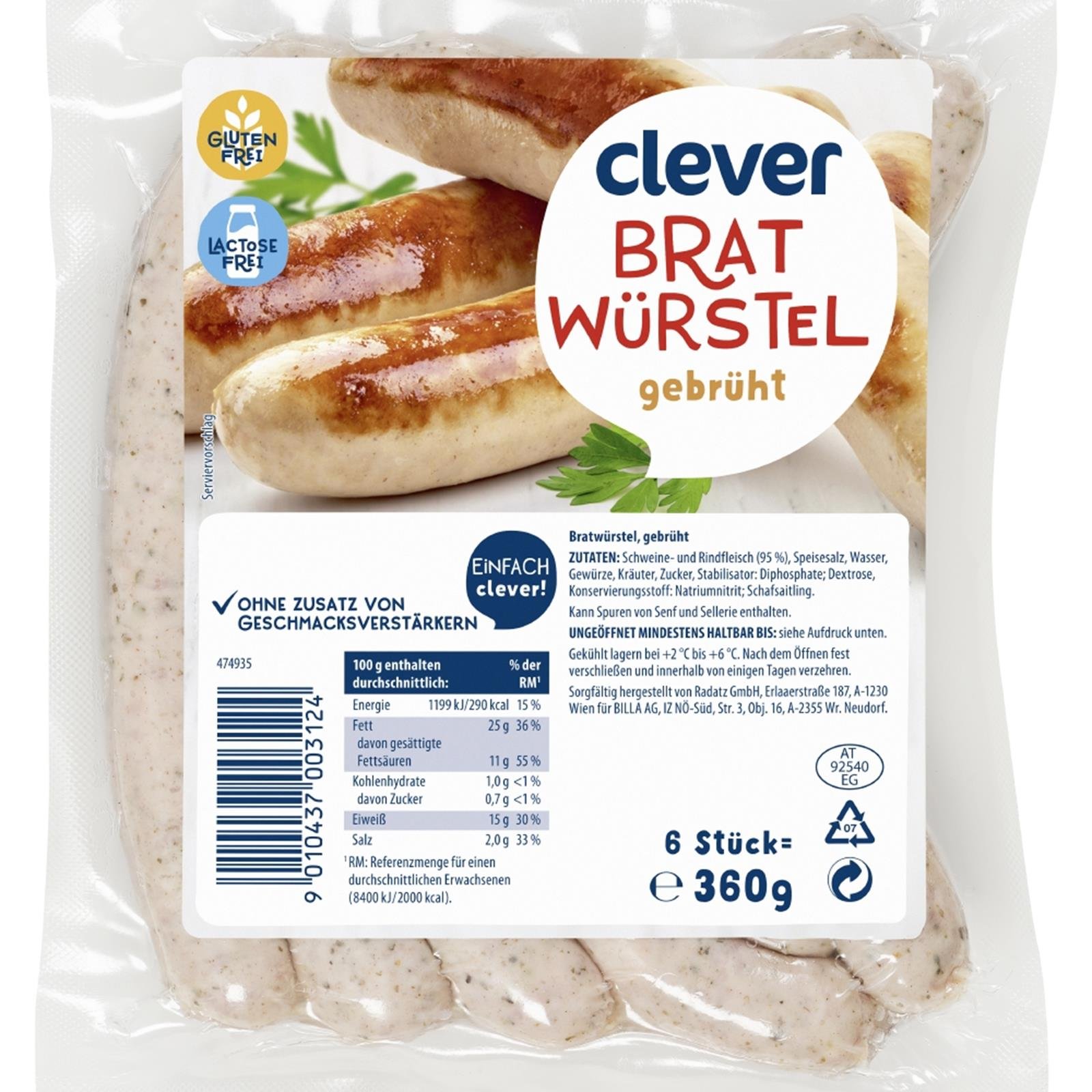 Clever Bratwürstel dünn