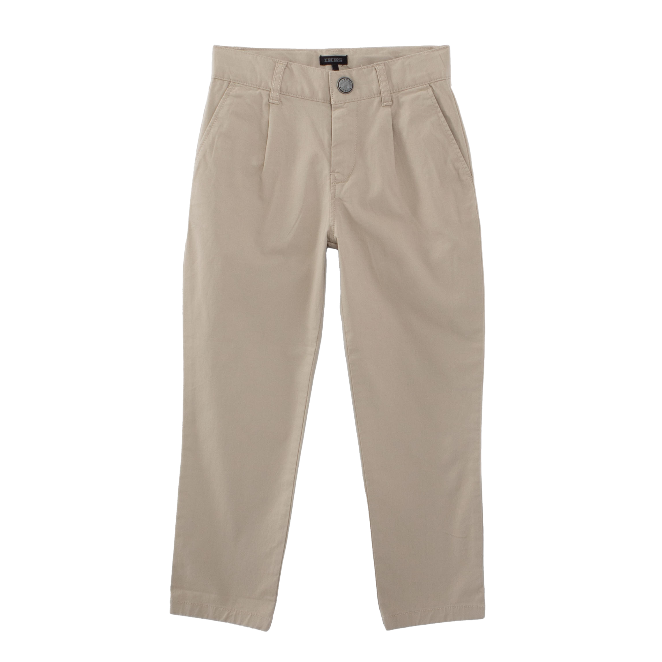 Pantalon droit en coton mélangé | Beige