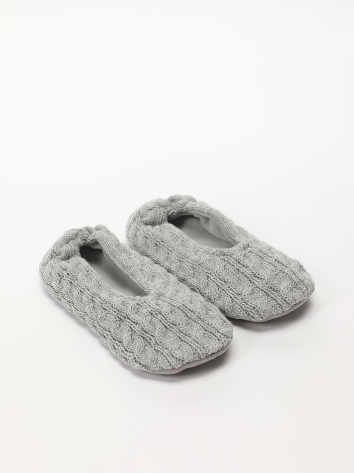 Pantufa de tricô - Cinza
