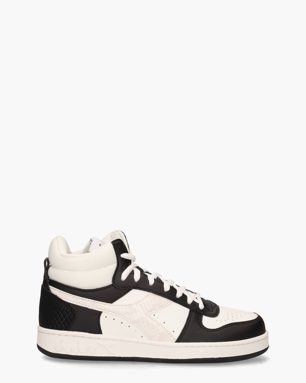Diadora Sport Magic Basket Demi Reptile Wit/Zwart Damessneakers