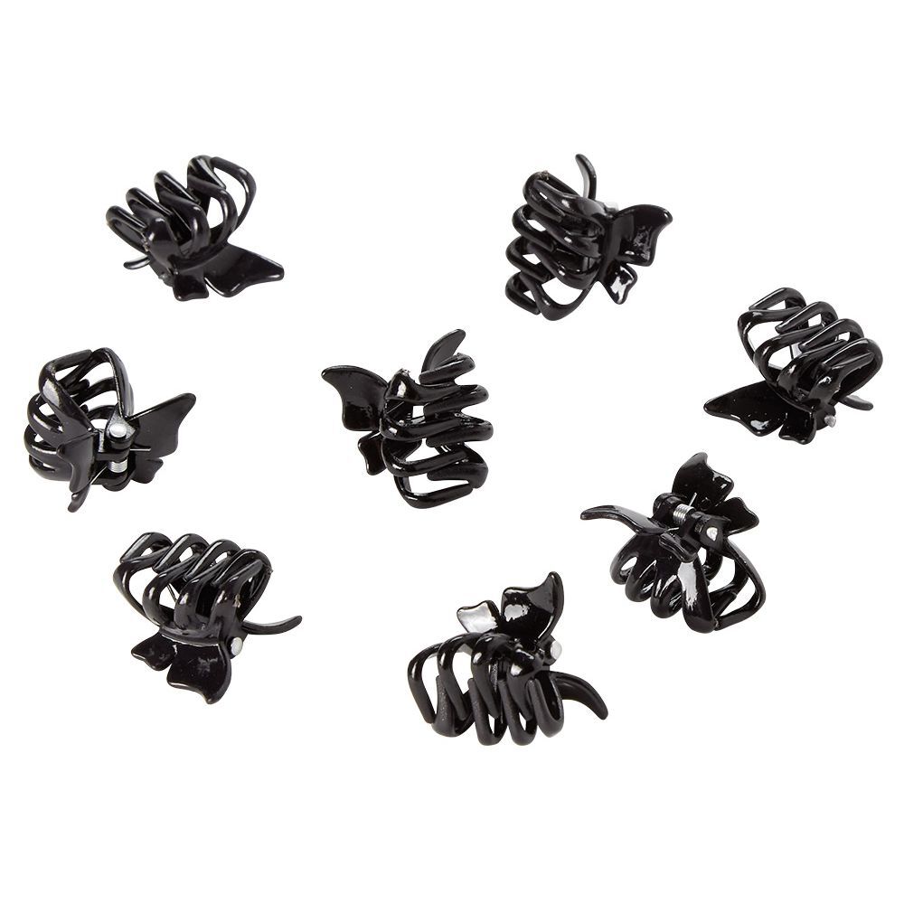 Mini pince design papillon noir x8