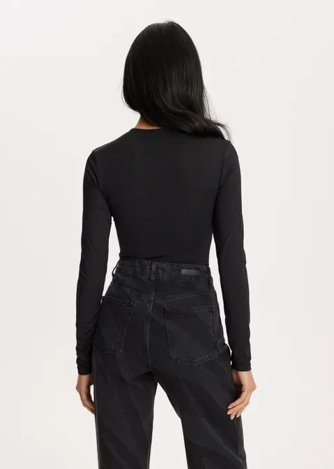 Body met lange mouwen zwart (ZWART)