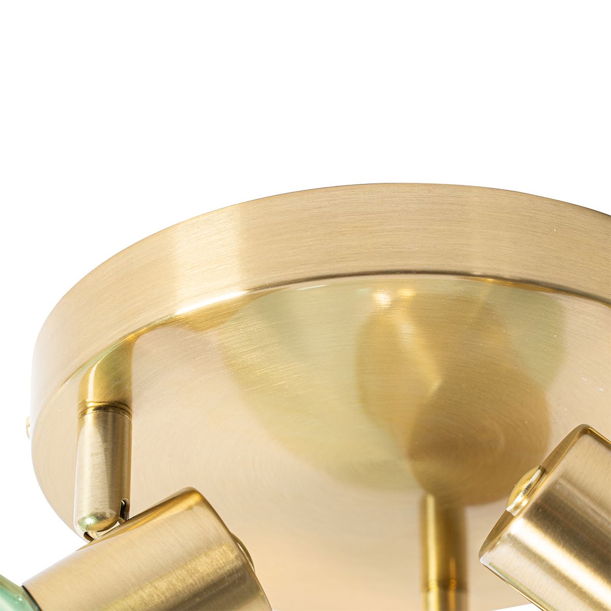 Art Deco plafondspot goud met groen glas 3-lichts - Vidro