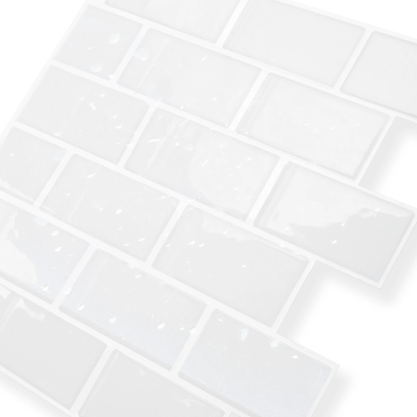 Crédence adhésive murale effet carrelage métro blanc 10 pcs 30x30 cm