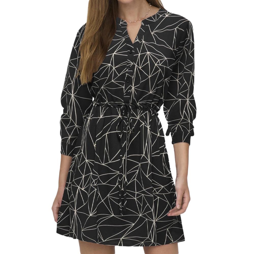 JDY Robe Noir/Blanc à Motifs Femme JDY Piper