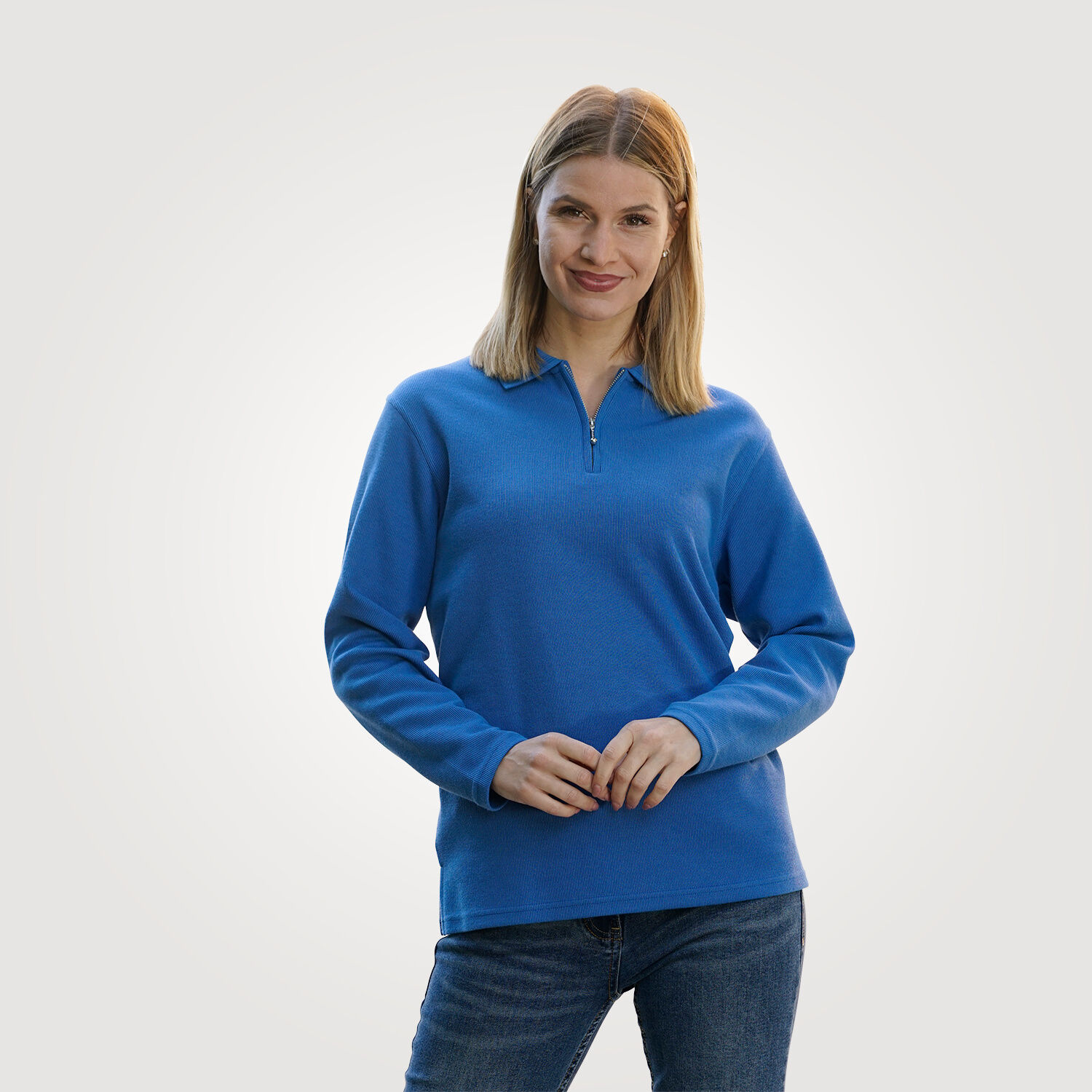 Sweat-Shirt mit feiner Ripp-Optik