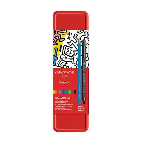 CARAN D'ACHE® Aquarell-Farbstifte-Set KEITH HARING, Sonderedition