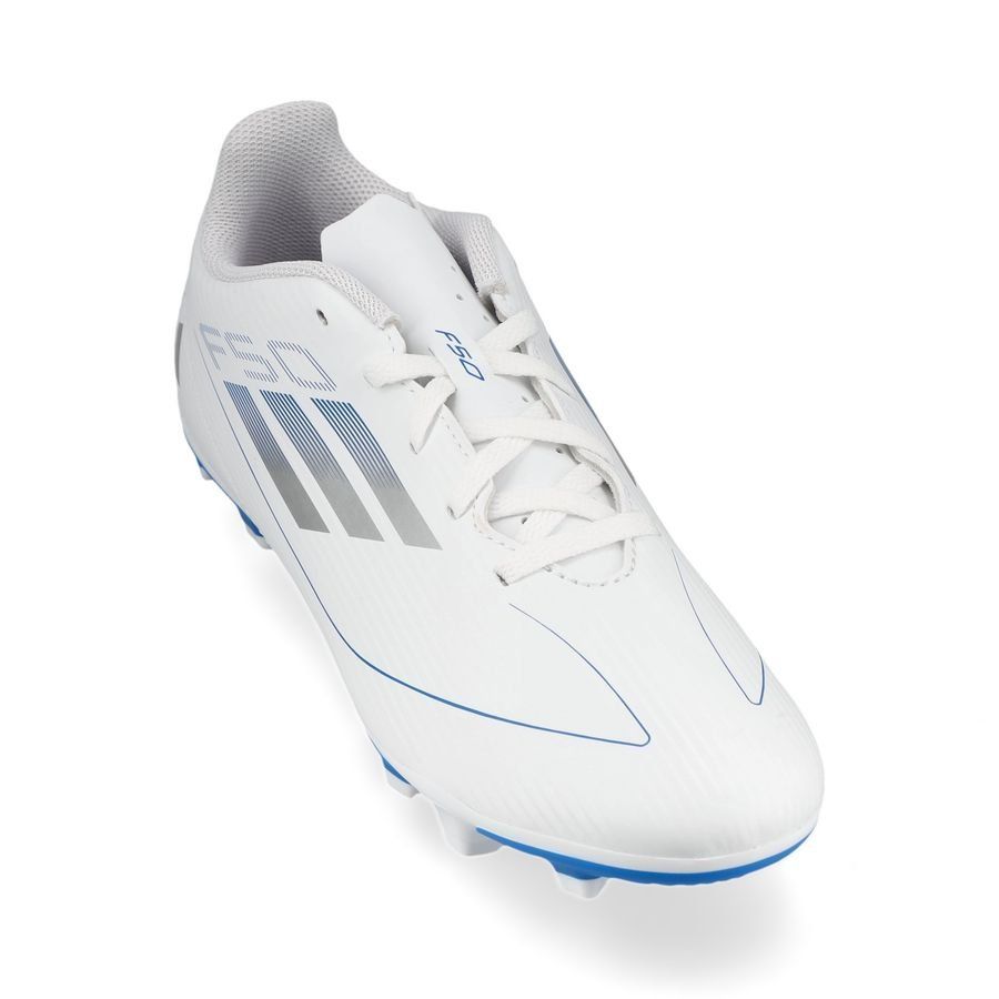 adidas F50 Club FxG Polar Victory - Blanc/Argenté/Bleu Enfant