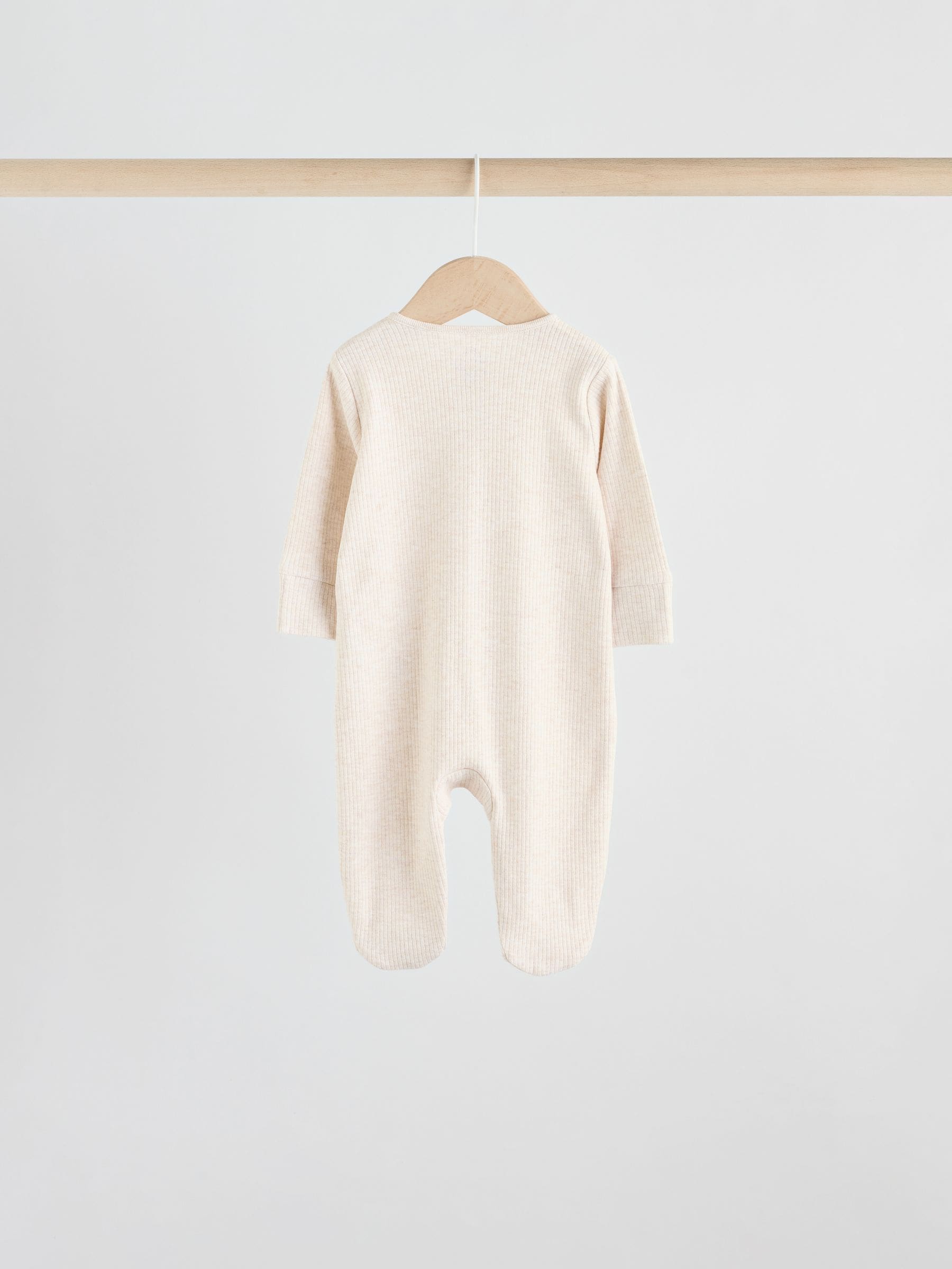 Neutraal - 5 Verpakking van babypyjama\'s met tweewegrits en voetjes (0-2jr)
