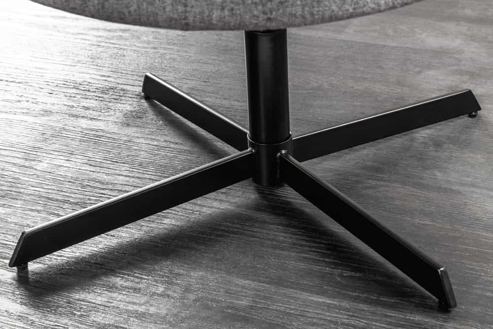 Drehbarer Sessel LOUNGER grau Strukturstoff Metallgestell schwarz