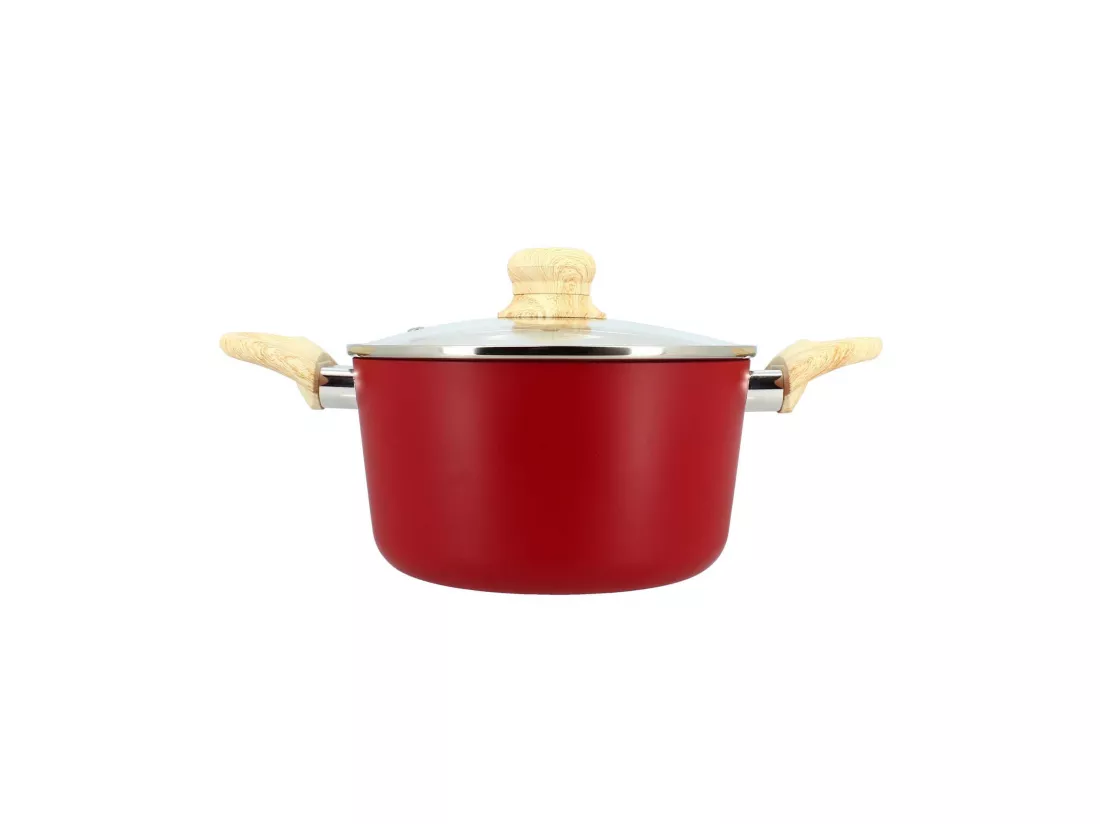Menastyl - Faitout 20cm Colorama Magenta - En Aluminium - Revetement Antiadhesif En Ceramique