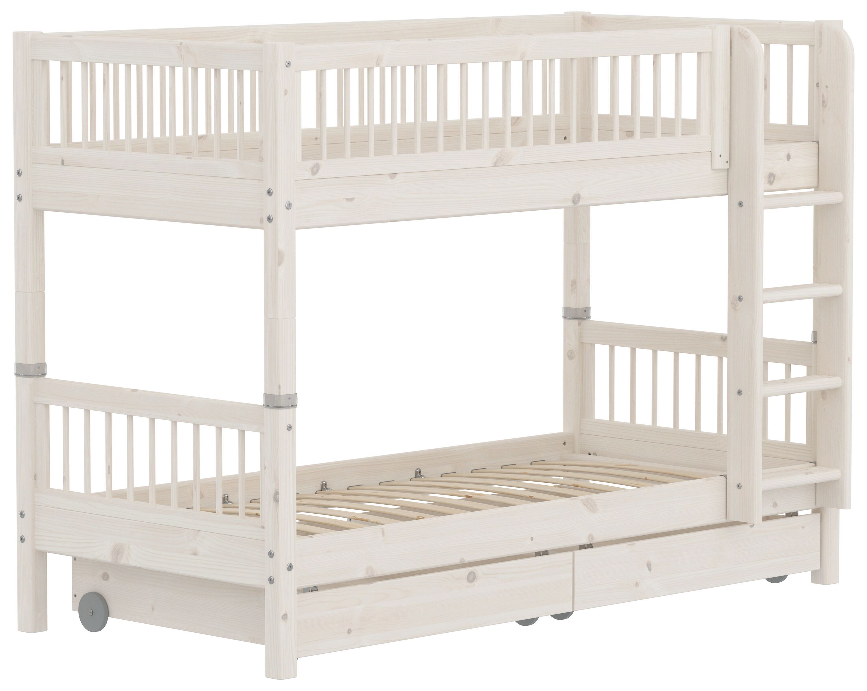 Flexa CLASSIC Leiter gerade Etagenbett - White Wash / B: 110.0 cm x T: 210.0 cm x H: 154.0 cm