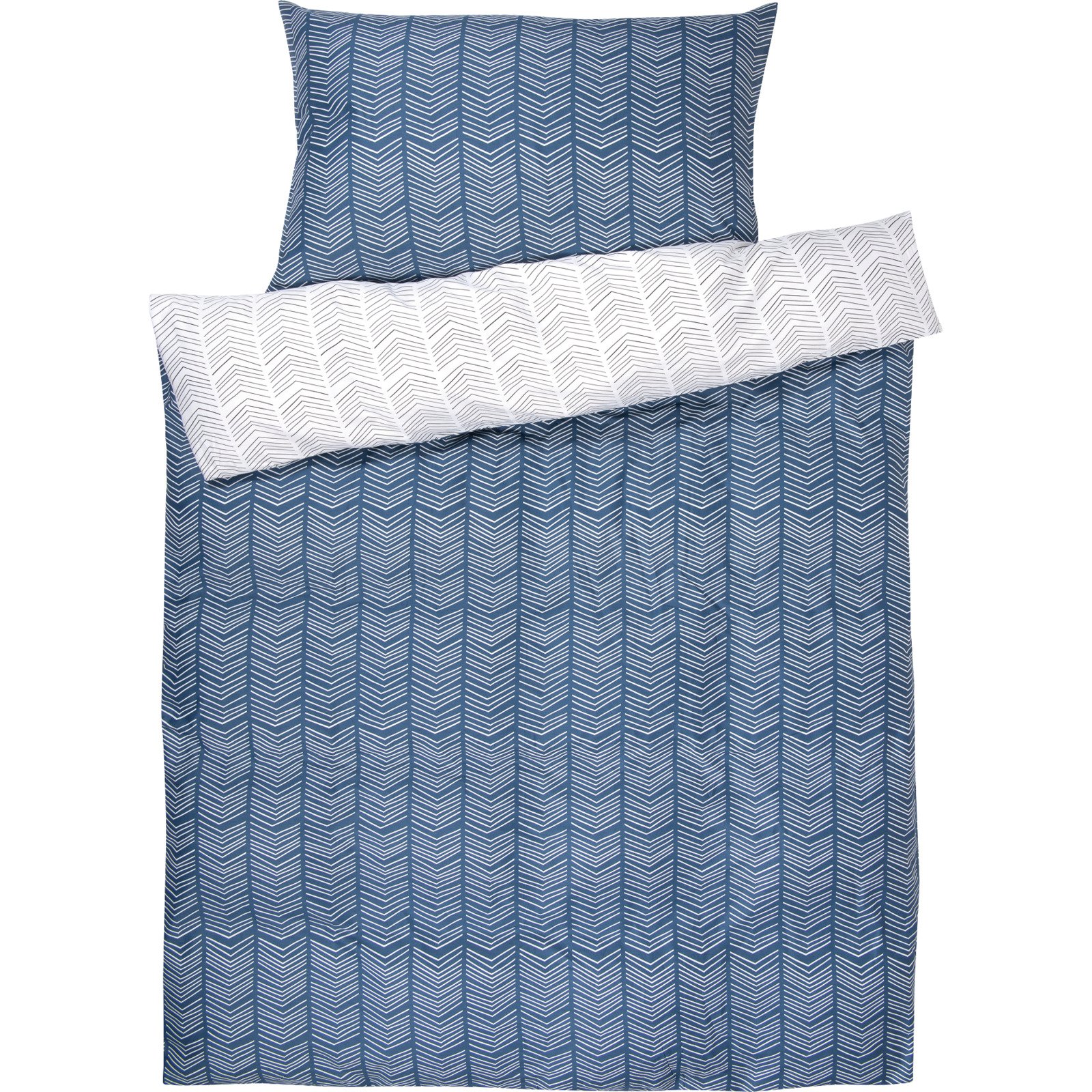 Bettwäsche blau-weiss gemustert