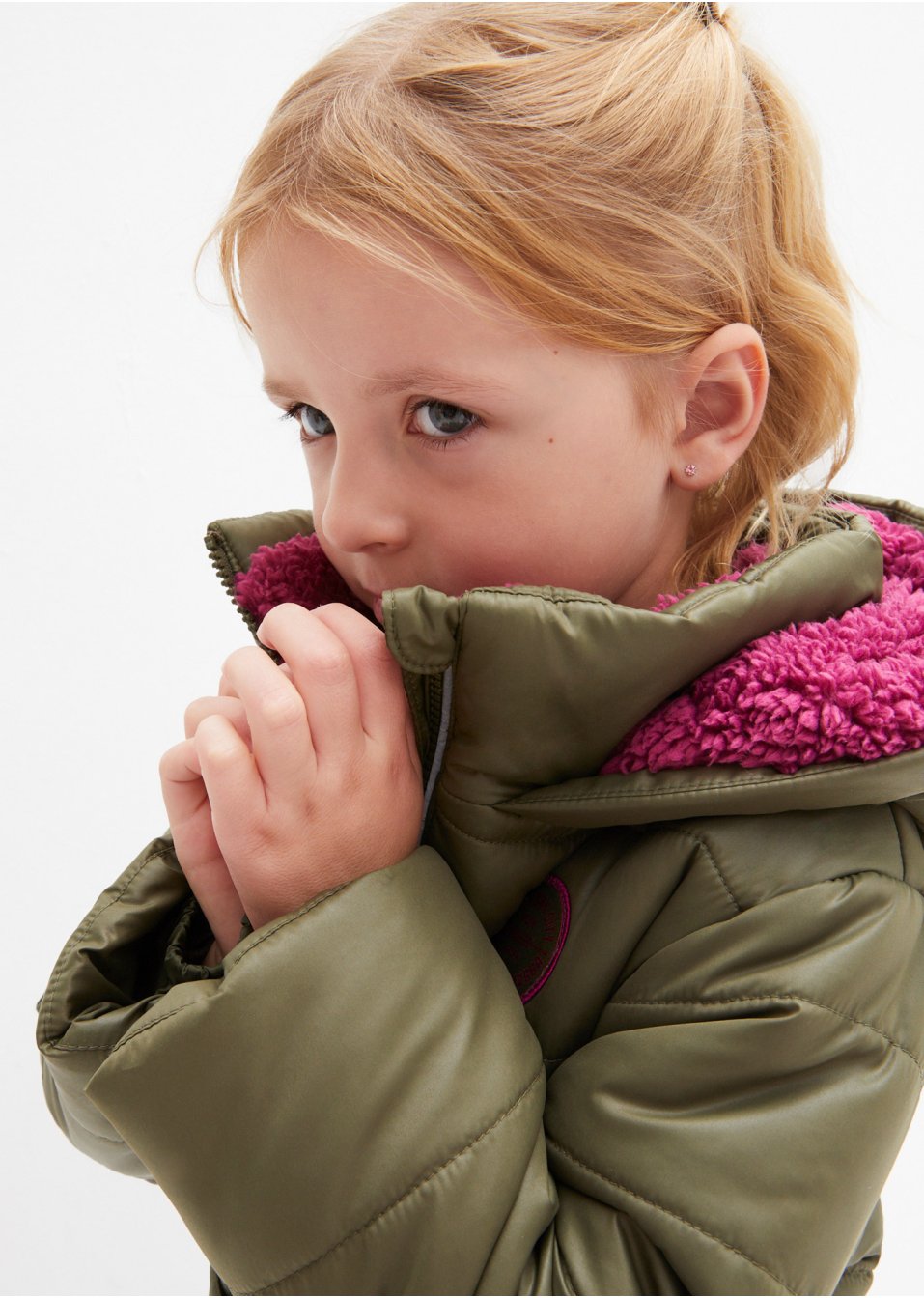 Veste hiver fille avec ceinture, doublée