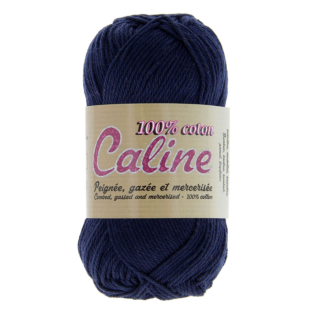 Pelote de laine CALINE coton marine 50g