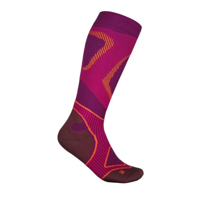 Bauerfeind Dame Strømper Run Performance Compression Socks High Cut Pink