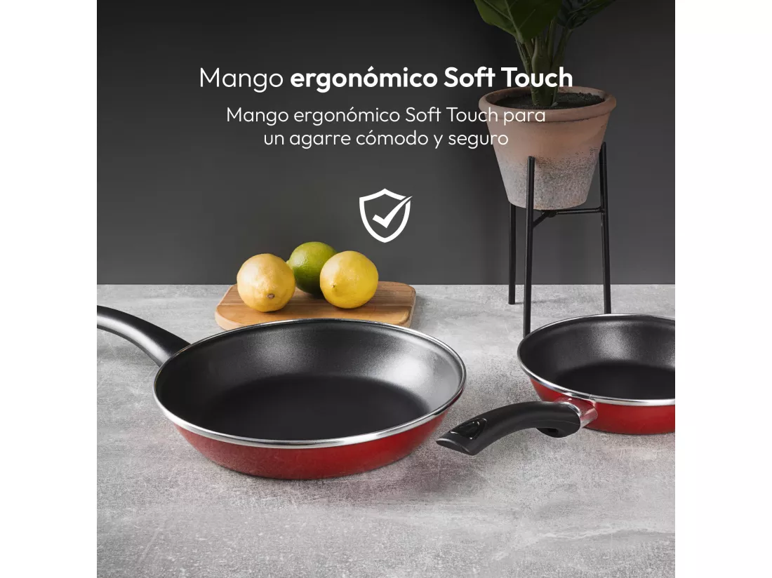 Lot de 2 poêles CLASSIQUE Ø20Ø26cm antiadhésives en aluminium forgé + ustensiles de cuisine Bergner vert