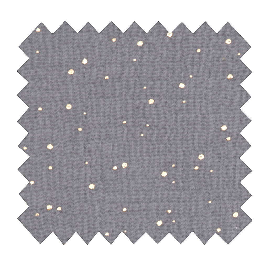 Tissu Coton Au Mètre Gaze Gris Or