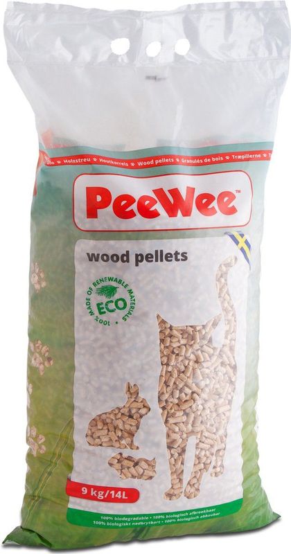 PeeWee - Houtkorrels - Kattenbakvulling - 3x9kg (42L)