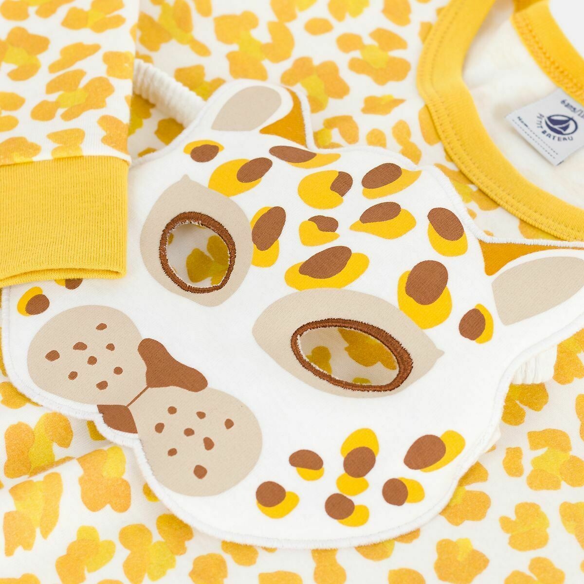 PETIT BATEAU<br>Pijama infantil de algodão com estampa de leopardo para crianças