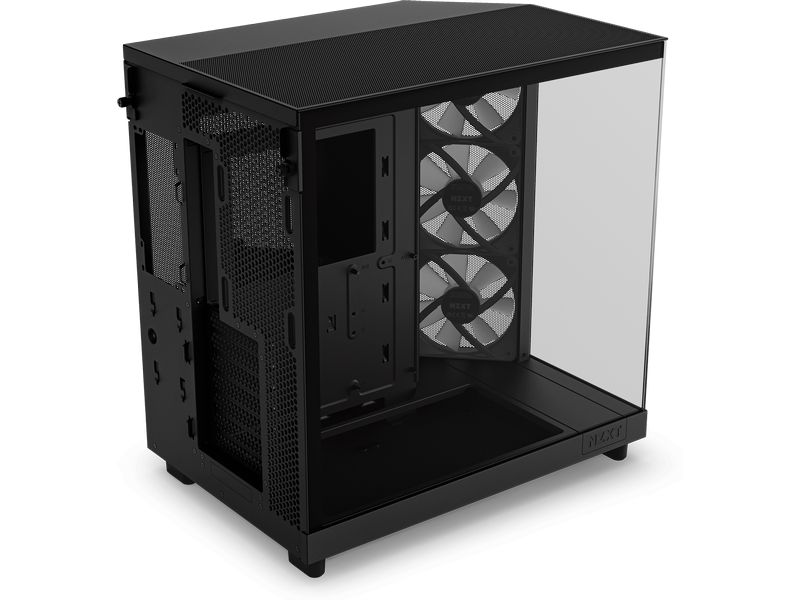 NZXT PC-Gehäuse H6 RGB Flow Schwarz Kompaktes Mid-Tower-Gehäuse mit hohem Luftstrom und RGB Lüftern