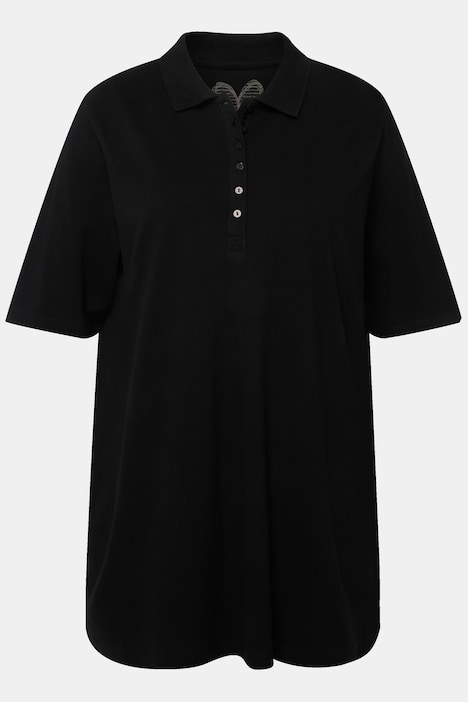 Poloshirt, Piqué, Polokragen, Samt-Knopfleiste, Halbarm