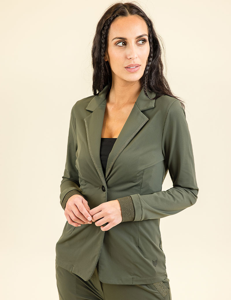 HBT BASICS ESSENTIELS | SHIRLEY BLAZER UNI VESTE FEMME KAKI/MORDORÉ