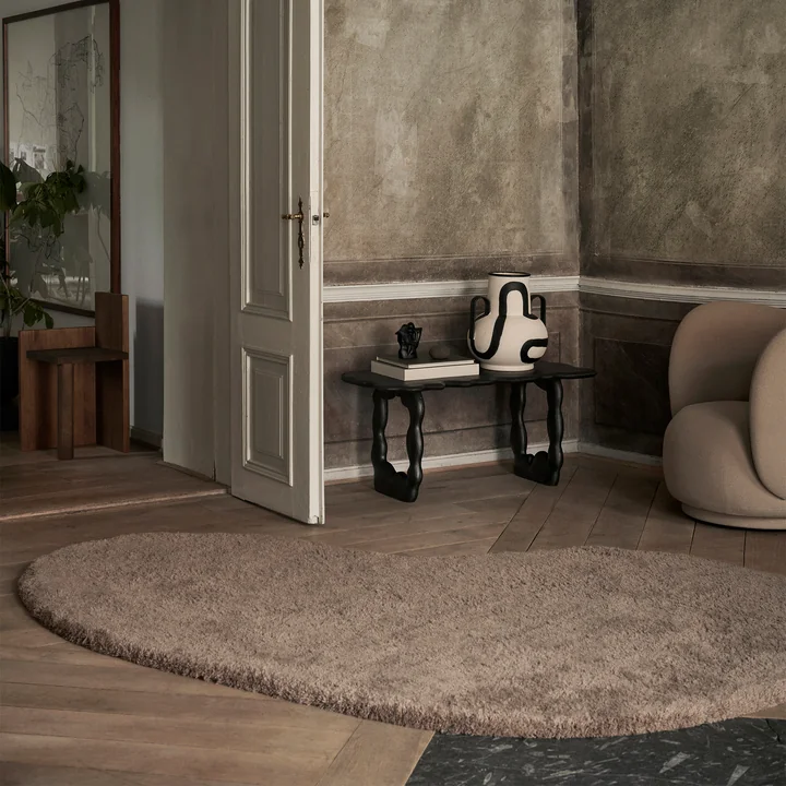 Ferm Living - Forma Wollteppich S, aschbraun