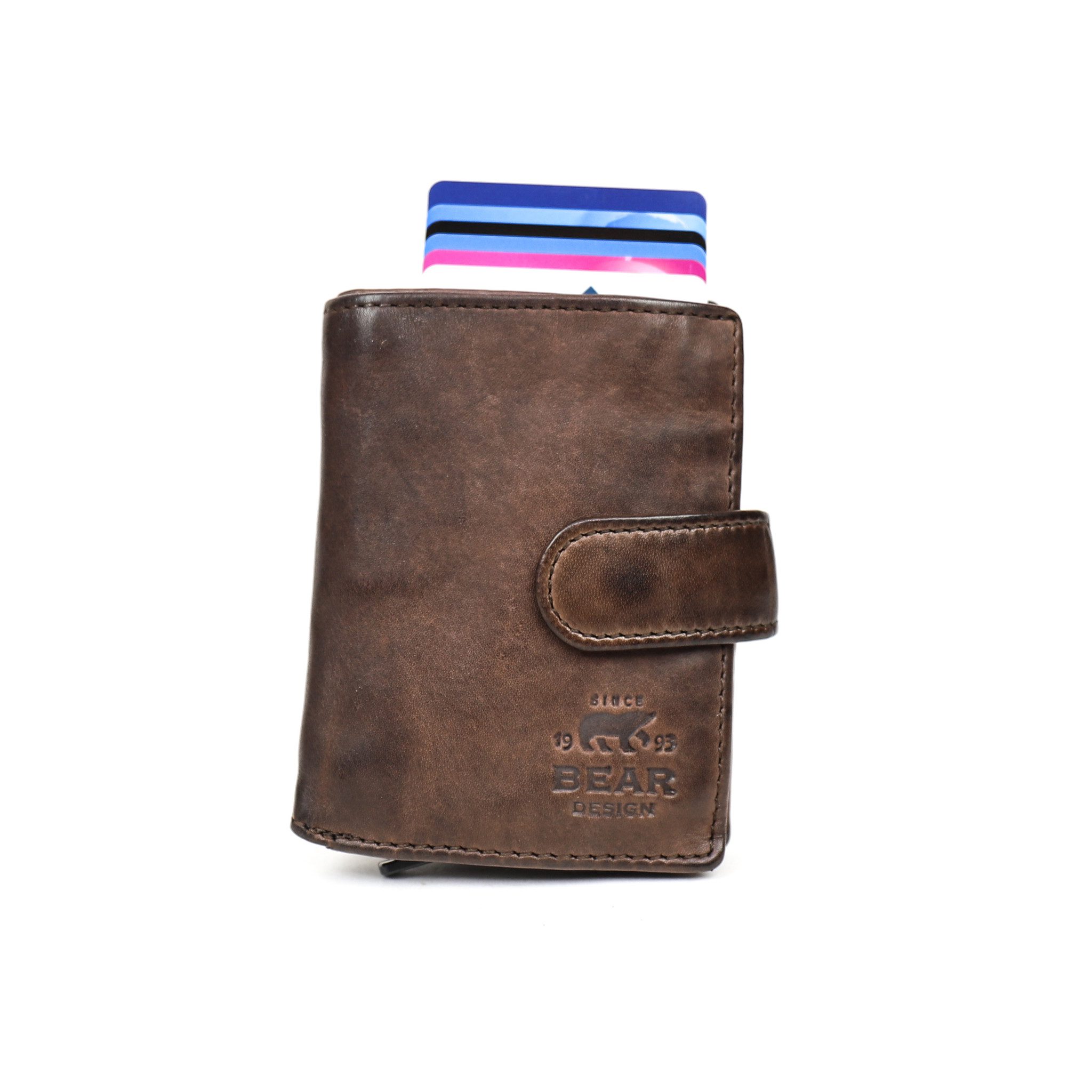Bear Design Cow Lavato Wallet Cardprotector Bobby RFID Donkerbruin CL15689
