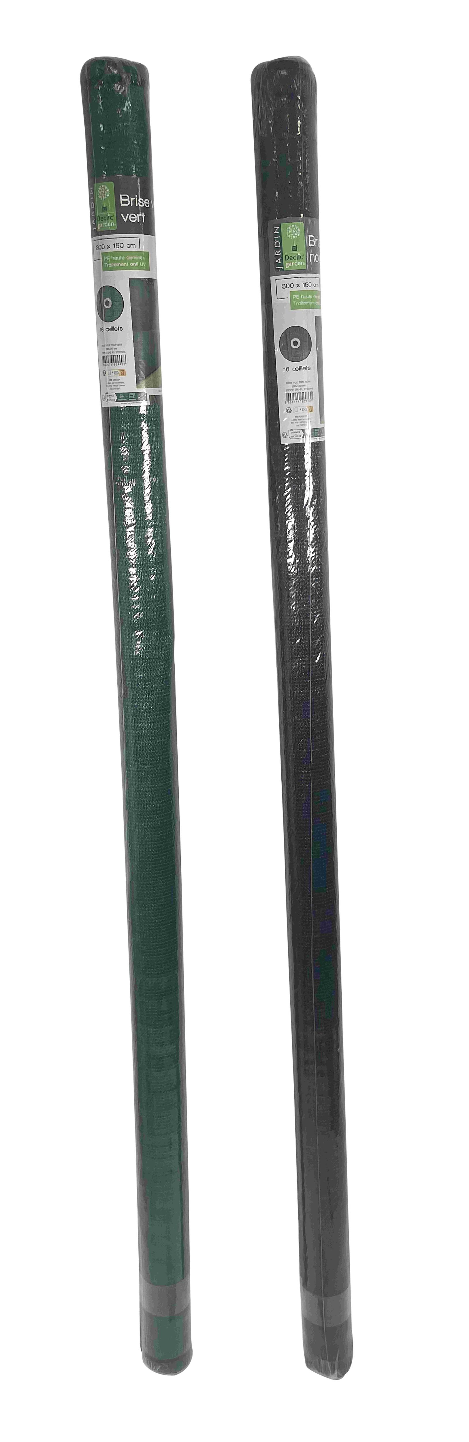 BRISE VUE VERT NOIR TISSE 300X150CM