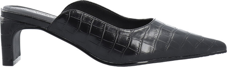Bianco Rowe Heel Cutline Mule #C Black croco