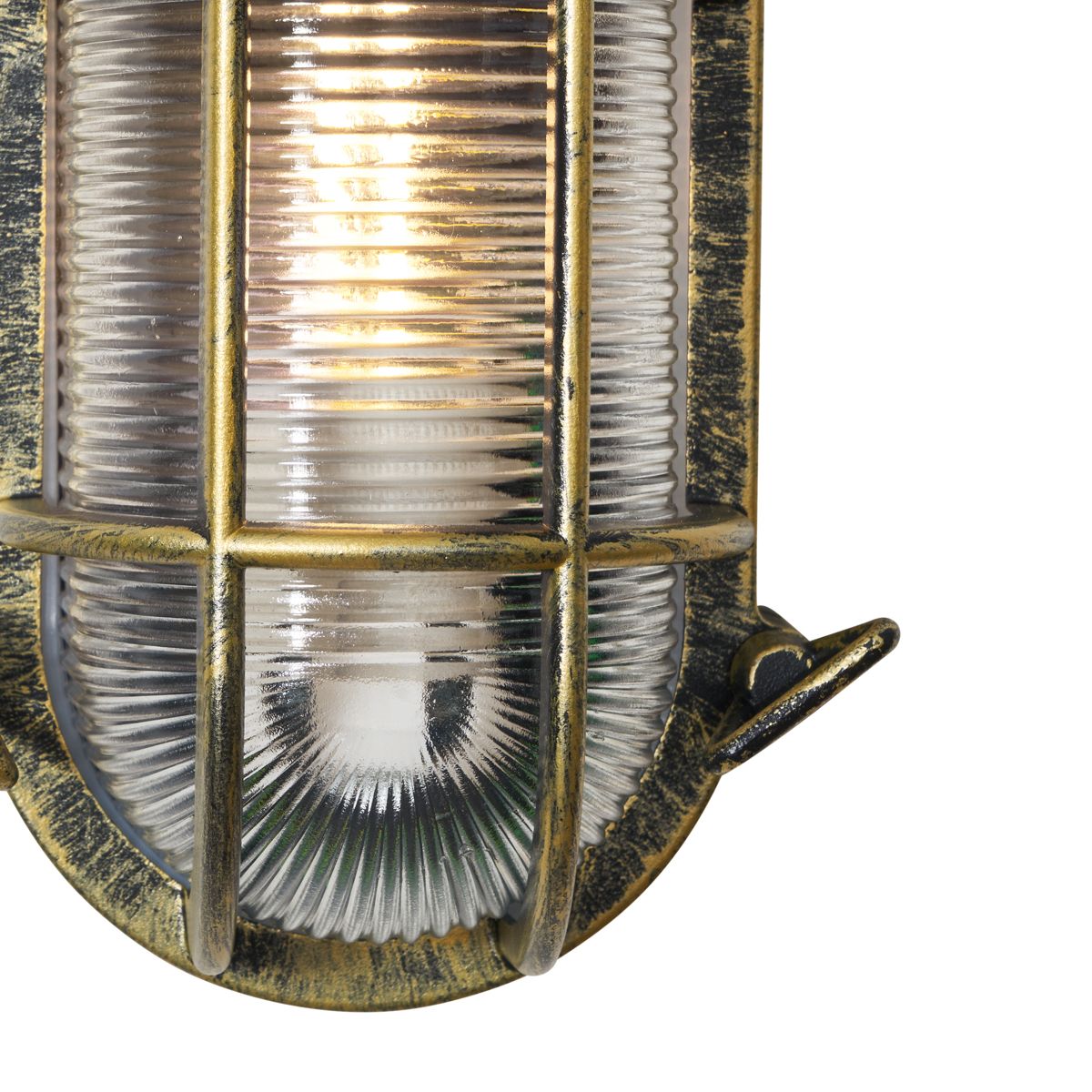 Buiten wand- en plafondlamp antiek goud ovaal IP44 - Noutica