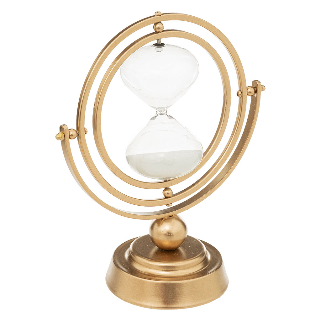 Déco à poser sablier BOTA métal doré H 21cm