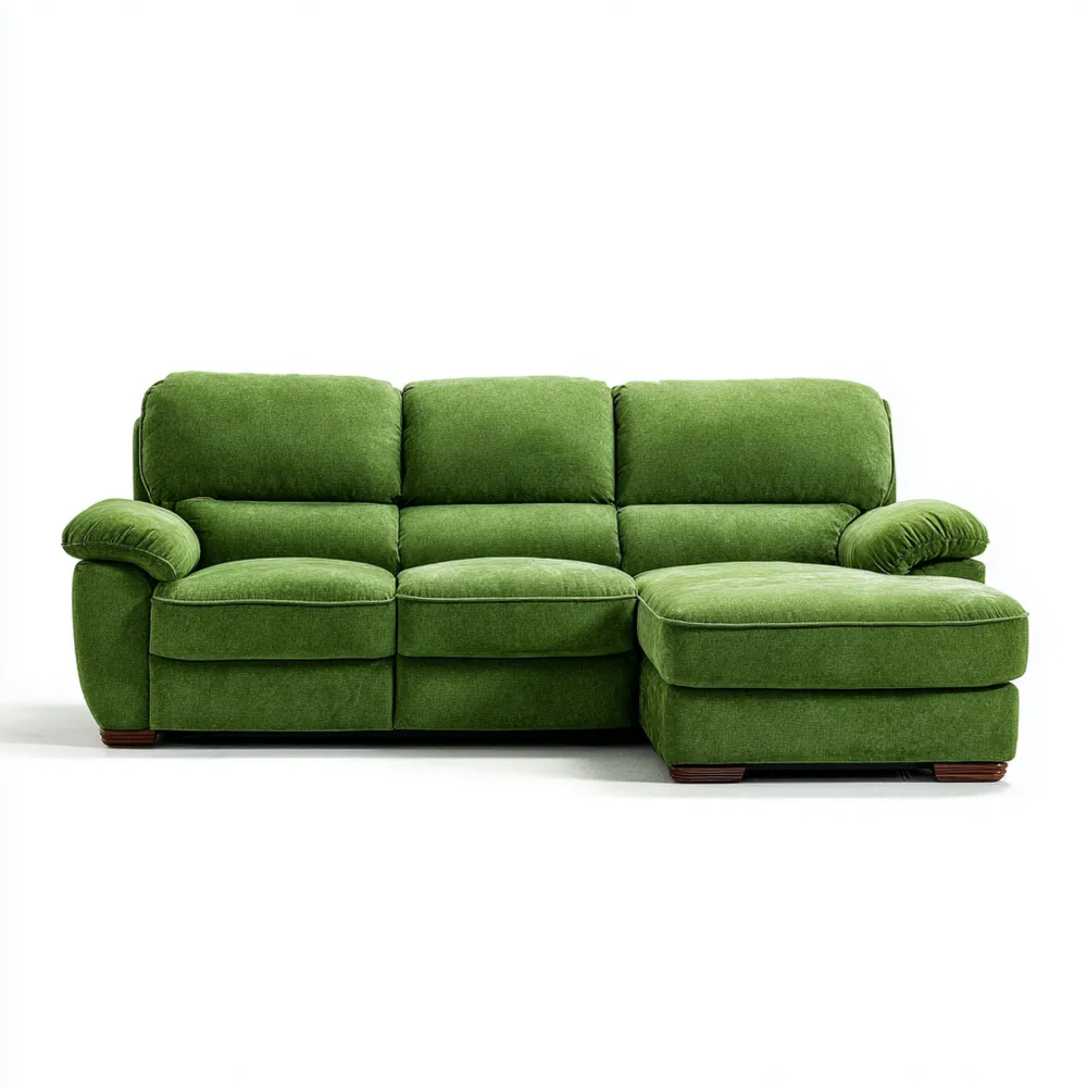 Ecksofa Stoff 250x150x90 cm – Grün – Moderne Wohnzimmermöbel
