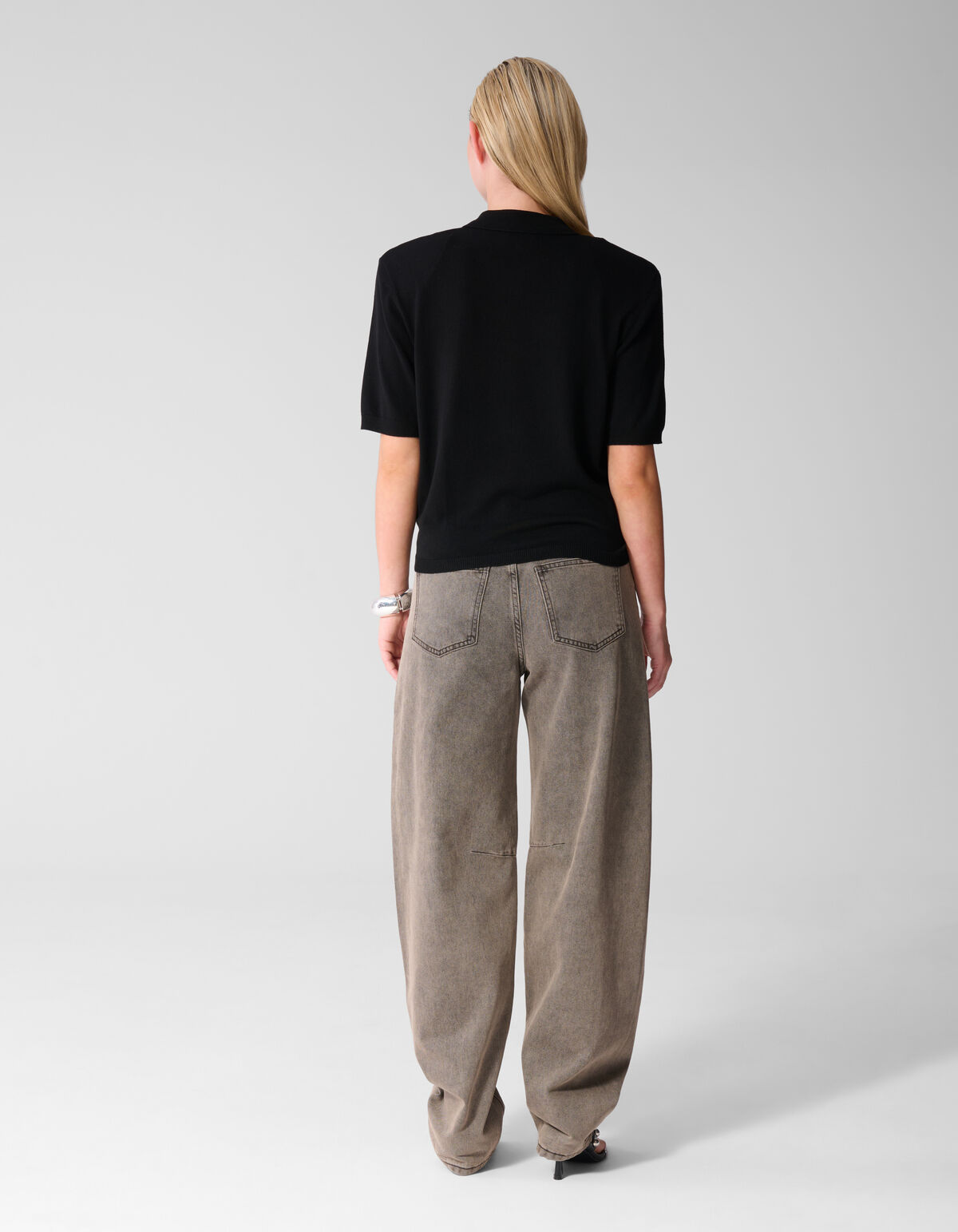 Shortsleeve Gebreide Polo Zwart