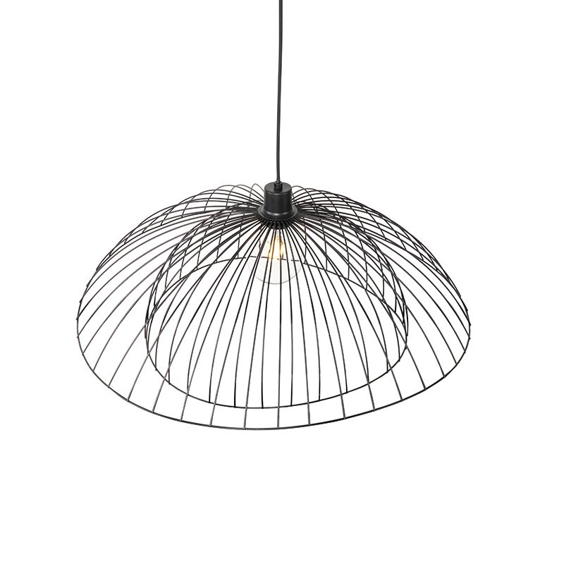 Design hanglamp zwart met dubbele kap 66cm - Pua