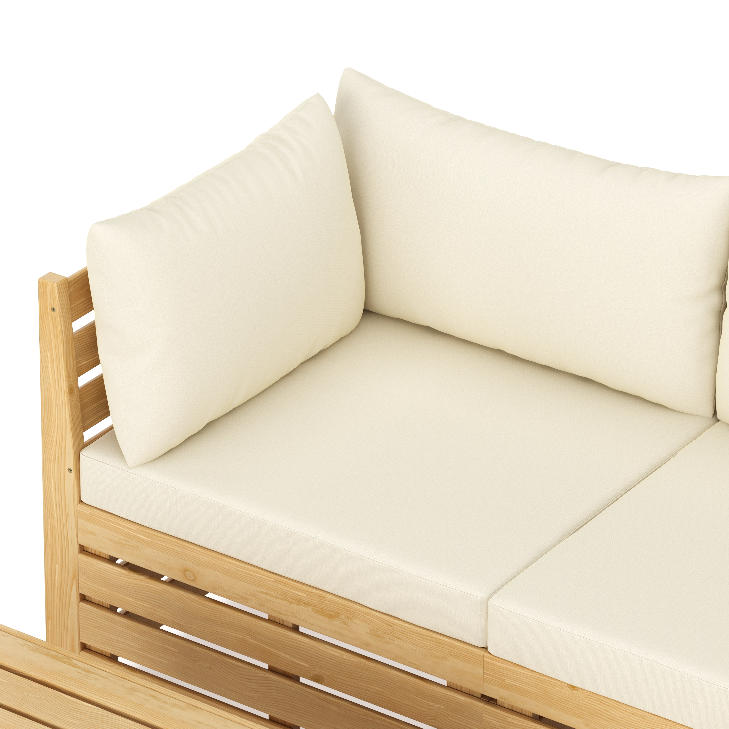 Lounge Holz RAFALE 5-teilig beige/natur