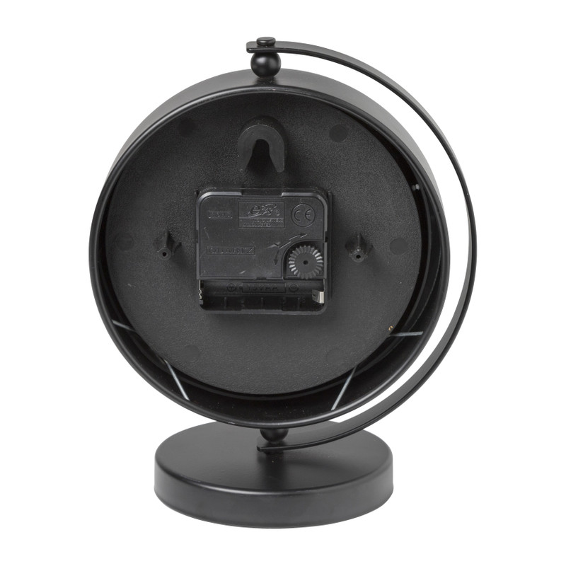 Tafelklok rond - metaal - 16x10.5x20 cm