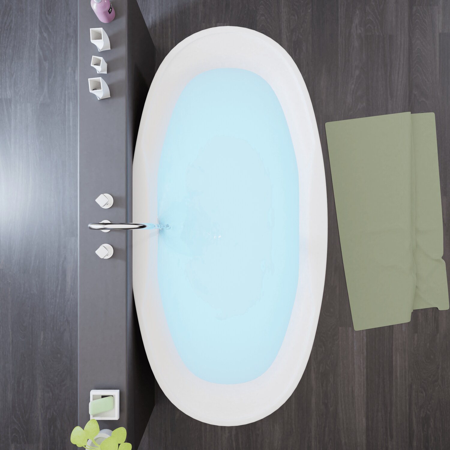 TroniTechnik® Freistehende Badewanne DOKOS Maße ca. 180 x 100 x 60cm Wanne - Füllmenge 210 Liter, aus Acryl mit Siphon